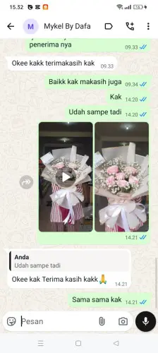 Testimonial Buket Bunga kelapa gading