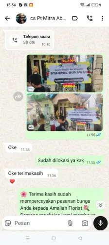 Testimonial Papan Bunga kelapa gading