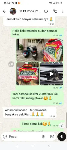Testimonial Papan Bunga kelapa gading